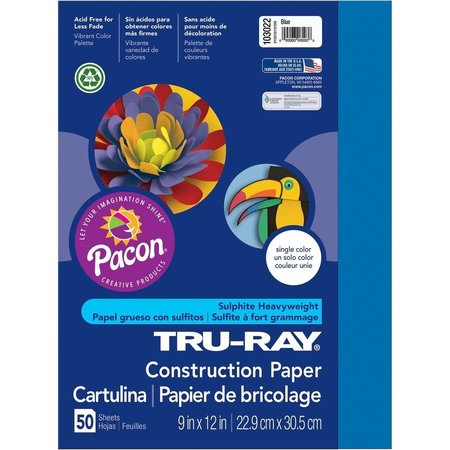 TRU-RAY Paper, Const, 9X12, Blue, 50Sh Pk PAC103022